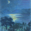 Gaston SUISSE (1896-1988) - Clair de lune sur le lac de Presba.1918.
